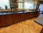 Example of herringbone Hickory flooring