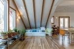 Select grade Hickory wood flooring, long planks.